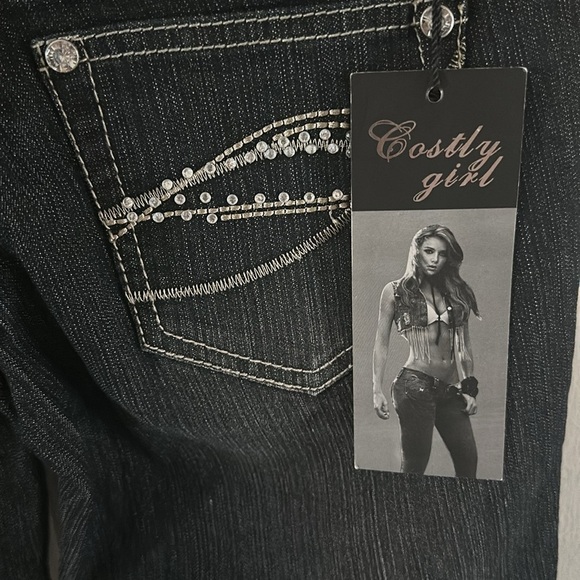 New! Costly Girl Embellished Blue Jeans sz 5 - Picture 12 of 12